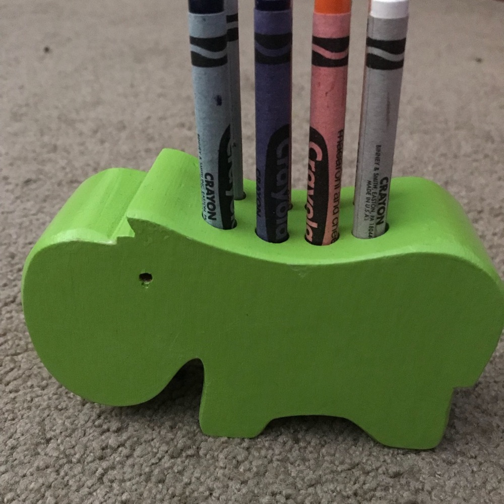 🔥3/$15 PERSONALIZED Lime wood pen/crayon holder